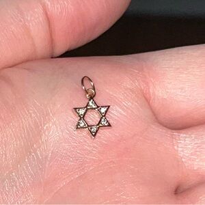 14k rose gold and diamond Star of David pendant